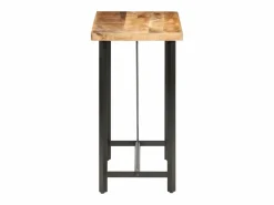 New Clicnbuy Mesa de bar madera maciza de mango rugosa 120x58x107 cm Marru00f3n