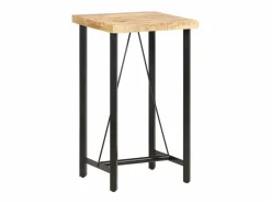 Best Clicnbuy Mesa de bar madera maciza de mango rugosa 60x60x107 cm Marru00f3n