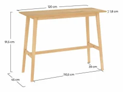New Rendez-Vous Déco Mesa de bar rectangular de madera clara, 4 personas - Buvette Color natural claro