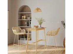 New Rendez-Vous Déco Mesa de bar rectangular de madera clara, 4 personas - Buvette Color natural claro