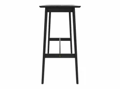 Best Rendez-Vous Déco Mesa de bar rectangular para 4 personas en madera negra 120 cm - Buvette Negro