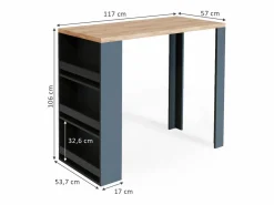 Vicco Mesa de bar roble 57x117x106