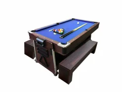 Best Mesa de billar 7 pies Multijuego Air Hockey + Ping Pong - Stark con bancos Billar