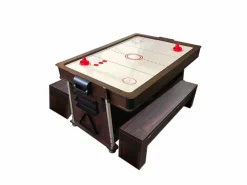ELITESHOPPING Mesa de billar 7 pies Multijuego Air Hockey + Ping Pong - Stark con bancos