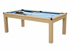 Outlet Rendez-Vous Déco Mesa de billar convertible madera clara alfombra claro - Eddie Azul