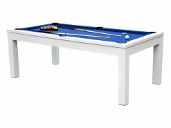 Discount Mesa de billar convertible blanca con alfombra - Eddie Billar
