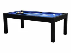 Online Rendez-Vous Déco Mesa de billar convertible negra con alfombra - Eddie Azul