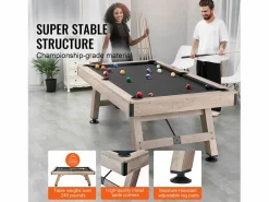 Online Mesa de Billar Convertible SucceBuy 213 cm - Juego de Mesa de Billar, Tela Negra, para Sala de Juegos Billar