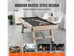 Online Mesa de Billar Convertible SucceBuy 213 cm - Juego de Mesa de Billar, Tela Negra, para Sala de Juegos Billar