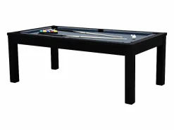 Clearance Mesa de billar convertible negra con alfombra - Eddie Billar