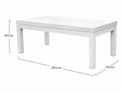 Discount Rendez-Vous Déco Mesa de billar convertible blanca con alfombra - Eddie Gris