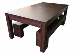 ELITESHOPPING Mesa de billar convertible roja de 7 pies con bancos - Etna