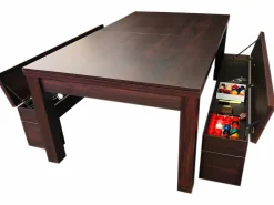 ELITESHOPPING Mesa de billar convertible roja de 7 pies con bancos - Etna
