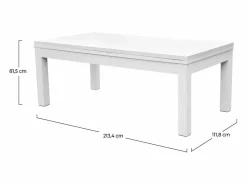 Rendez-Vous Déco Mesa de billar convertible blanca con alfombra - Eddie