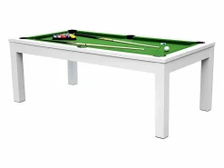 Rendez-Vous Déco Mesa de billar convertible blanca con alfombra - Eddie