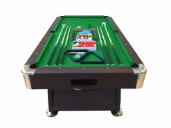 ELITESHOPPING Mesa de billar de 8 pies con banco de almacenamiento – Viper Green