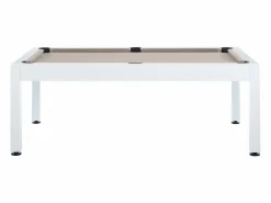 Vente-unique Mesa de billar exterior - Blanco y taupe - L213,4 x P121,1 x 79,7 cm - STAZIO Negro / Topo / Blanco