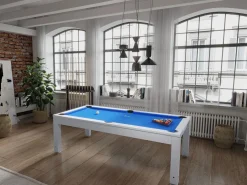 Discount Vente-unique Mesa de billar transformable en mesa de cenar SNOOKER Azul / Blanco