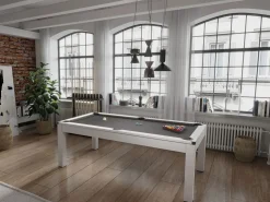 Discount Mesa de billar y ping-pong convertible, blanca, L182 x A102 x A80 cm, HENK Billar