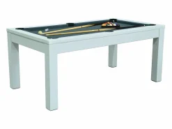 Discount Mesa de billar y ping-pong convertible, blanca, L182 x A102 x A80 cm, HENK Billar