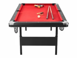 Mesa de Billard Convertible SucceBuy de 213 cm, Portátil, con Tela Roja para Sala de Juegos