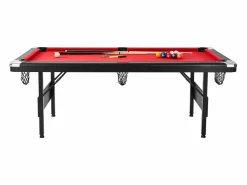 Mesa de Billard Convertible SucceBuy de 213 cm, Portátil, con Tela Roja para Sala de Juegos