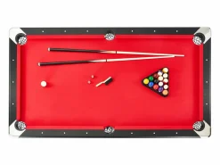 Mesa de Billard Convertible SucceBuy de 213 cm, Portátil, con Tela Roja para Sala de Juegos