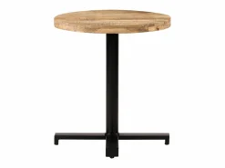 Clicnbuy Mesa de bistró redonda madera de mango rugosa Ø70x75 cm