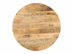 Clicnbuy Mesa de bistró redonda madera de mango rugosa Ø70x75 cm