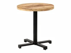 Clicnbuy Mesa de bistró redonda madera de mango rugosa Ø70x75 cm