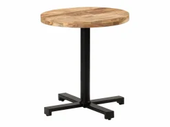 Clicnbuy Mesa de bistró redonda madera de mango rugosa Ø70x75 cm
