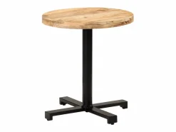 Clicnbuy Mesa de bistró redonda madera de mango rugosa Ø70x75 cm