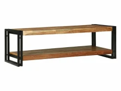 New Mesa de Café Marrón 120 x 50 x 38 cm Madera de Acacia Sólida Mesa De Centro