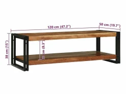 New Mesa de Café Marrón 120 x 50 x 38 cm Madera de Acacia Sólida Mesa De Centro