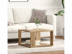 Sale Clicnbuy Mesa de Café Roble artisan 51.5 x 51.5 x 30 cm Marru00f3n