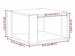Sale Clicnbuy Mesa de Café Roble artisan 51.5 x 51.5 x 30 cm Marru00f3n