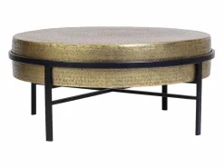 Giner y colomer Mesa de café tapa bronce y patas de metal en