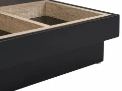Mesa de centro - Tablero pivotante - MDF lacado negro y natural claro - FAUSTO Mesa De Centro