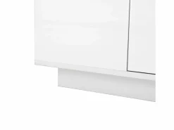 New Mesa de centro blanca - Mesa de centro con iluminación LED y 2 cajones - tapa de cristal Mesa De Centro