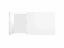 Outlet OKWISH Mesa de centro blanca de 100 x 50 cm con LED, cajón y tablero de cristal - para salón y oficina Blanco