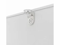Outlet OKWISH Mesa de centro blanca de 100 x 50 cm con LED, cajón y tablero de cristal - para salón y oficina Blanco