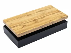 Hot Mesa de centro con 2 cajones de MDF - Negro y natural claro - FELIX Mesa De Centro