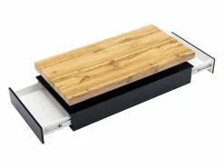 Hot Mesa de centro con 2 cajones de MDF - Negro y natural claro - FELIX Mesa De Centro