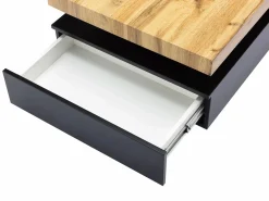 Hot Mesa de centro con 2 cajones de MDF - Negro y natural claro - FELIX Mesa De Centro