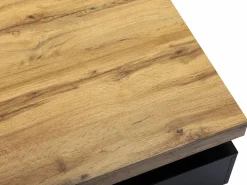 Hot Mesa de centro con 2 cajones de MDF - Negro y natural claro - FELIX Mesa De Centro