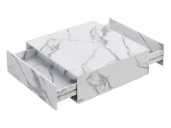 Hot Mesa de centro con 2 cajones en MDF - Efecto mármol - ANTRIM by Pascal Morabito Mesa De Centro