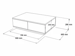 Outlet Mesa de centro con 2 puertas - Natural Claro y Antracita - LOTULA Mesa De Centro