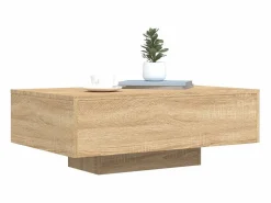 vidaxl Mesa de centro con luces LED roble Sonoma 85x55x31 cm