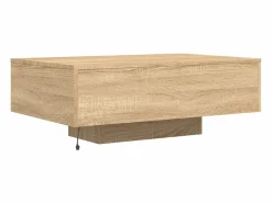 vidaxl Mesa de centro con luces LED roble Sonoma 85x55x31 cm
