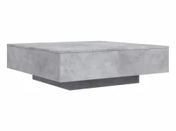Online Mesa de centro con luces LED hormigón 100x100x31 cm Mesa De Centro